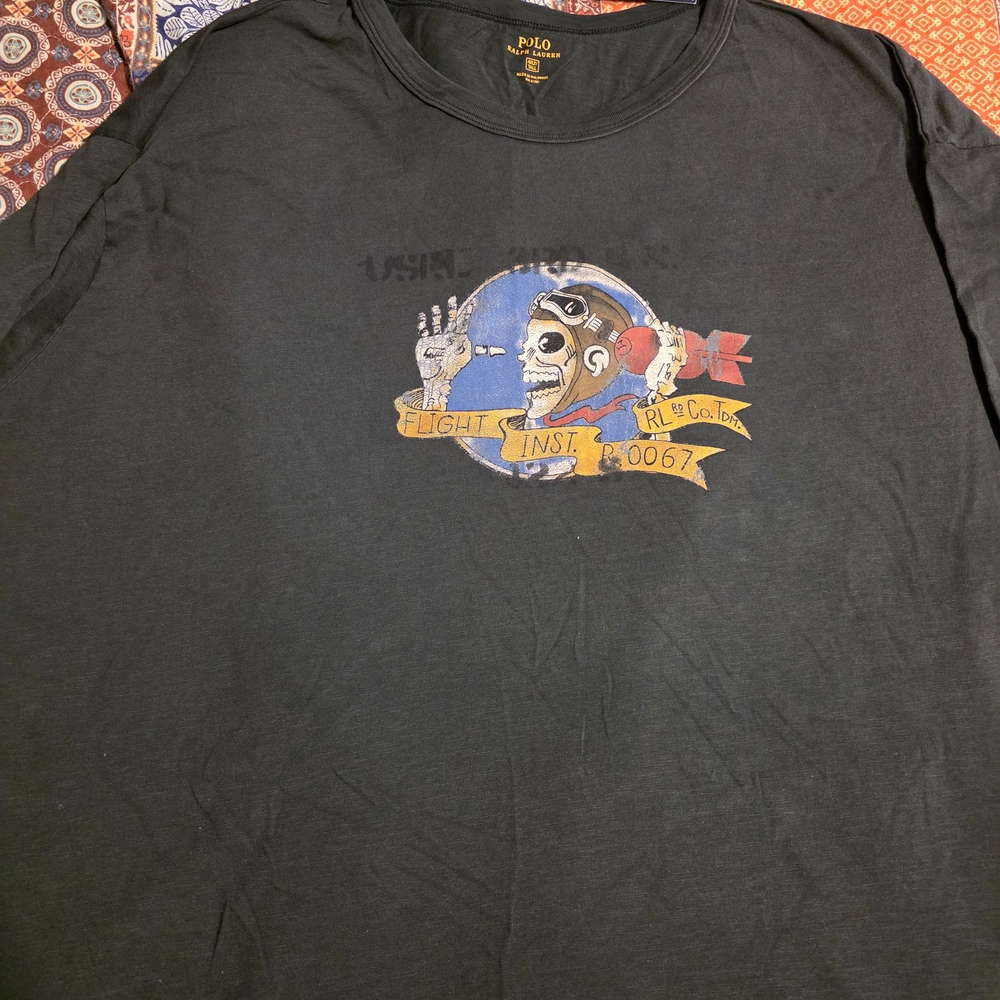 Ralph Lauren Black Graphic Long Sleeve Tee